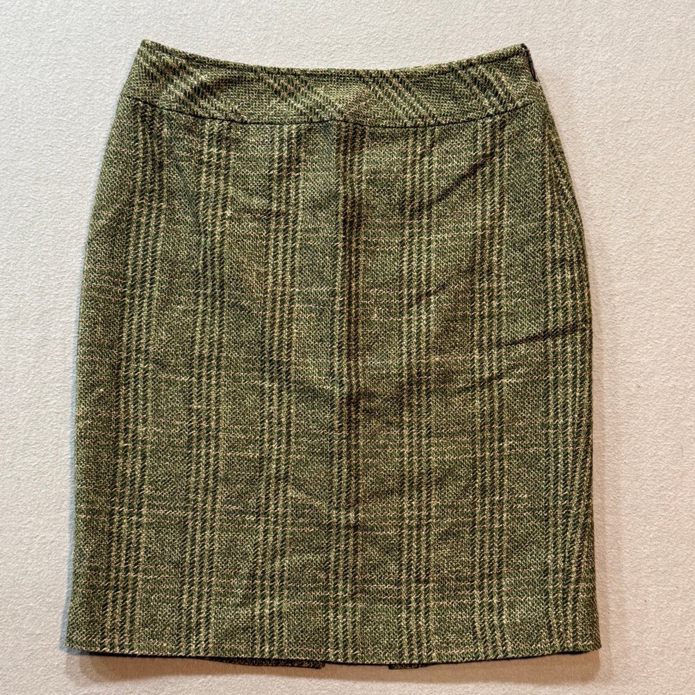 Charter Club Plaid Tweed Wool Academia Preppy Straight Pencil Skirt Women 6P